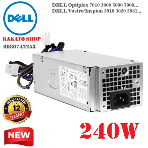 Nguồn Dell 240W Chính Hãng | Thay Thế L240EBS-00, FHRVJ Cho Inspiron, OptiPlex, Vostro thế hệ Intel 12th, 13th, 14th